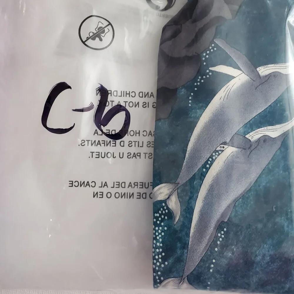 World Wildlife Fund Men's Blue Designer Tie Silk Humpback Whale Print (C-6) - Picture 10 of 10